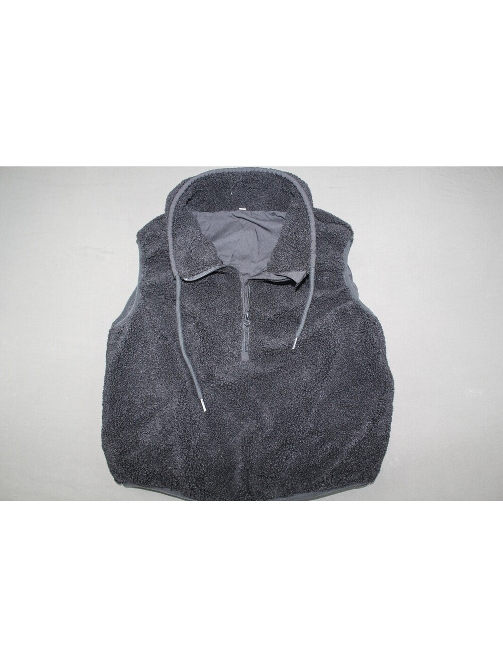 Fashion Black Sherpa Sleeveless Pullover Vest Size M